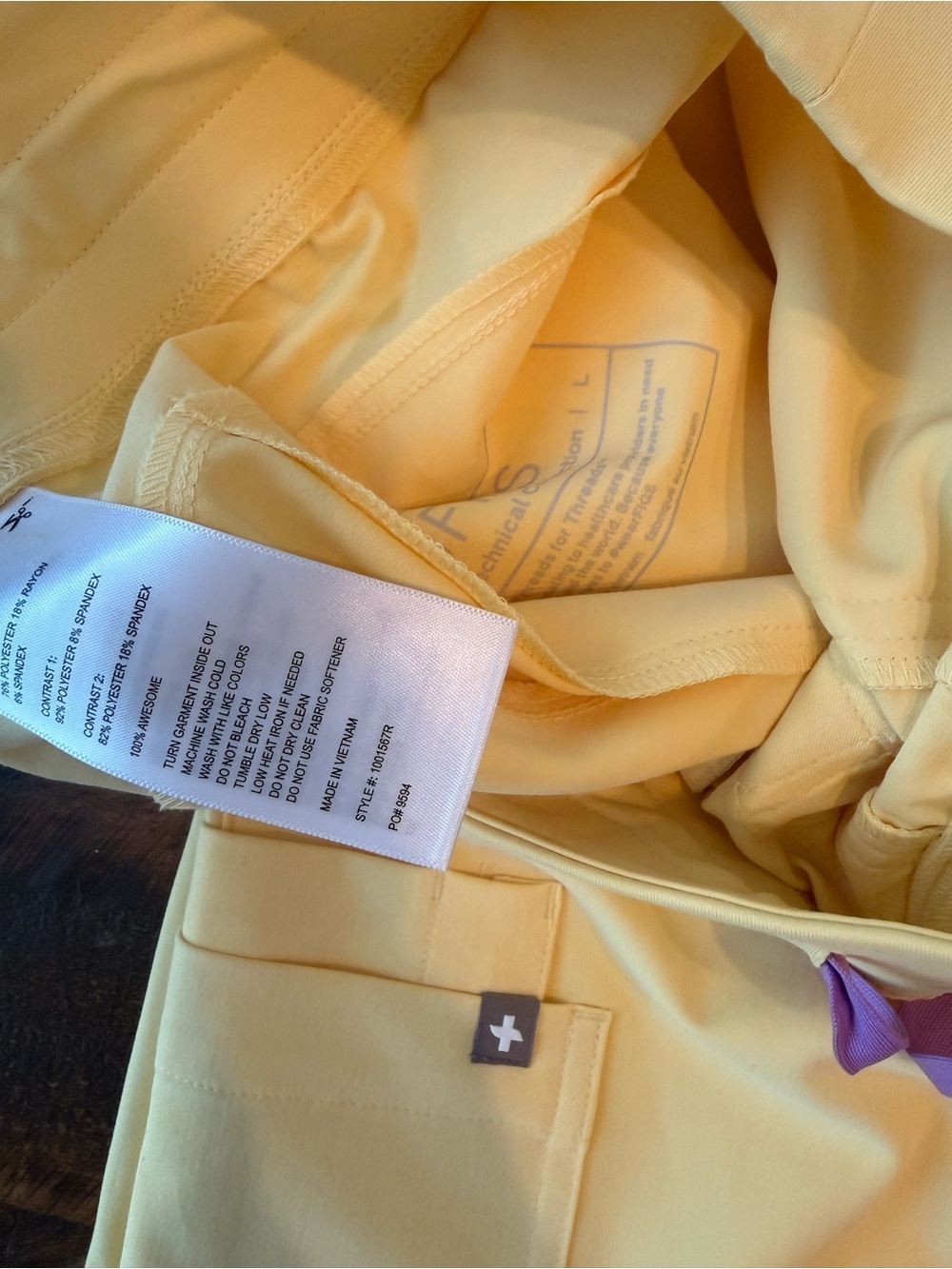 FIGS Butter Yellow 3 Piece Set Tops New with tags, Isabel bottoms NWOT - Picture 7 of 7